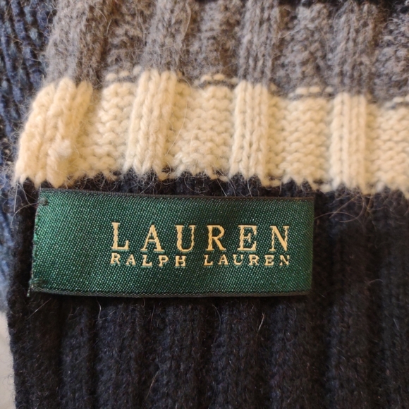 Lauren Ralph Lauren wool rabbit hair cable knit scarve - Picture 10 of 11